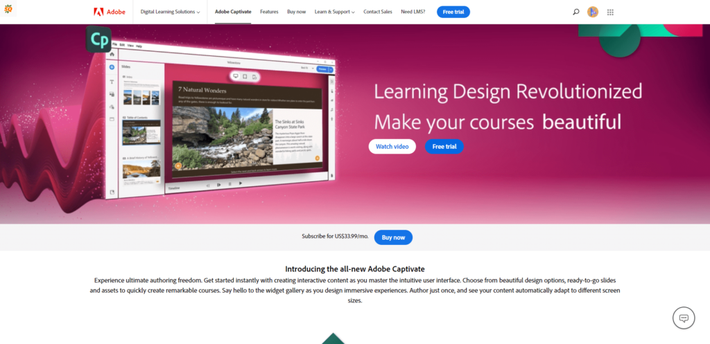 elarning authoring tool - adobe captivate design