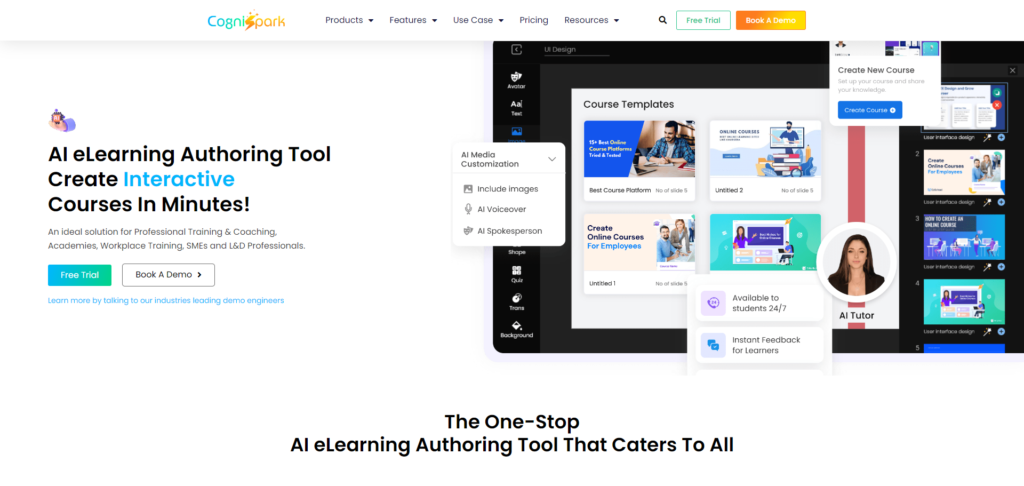 Ai eLearning authoring tool cognispark