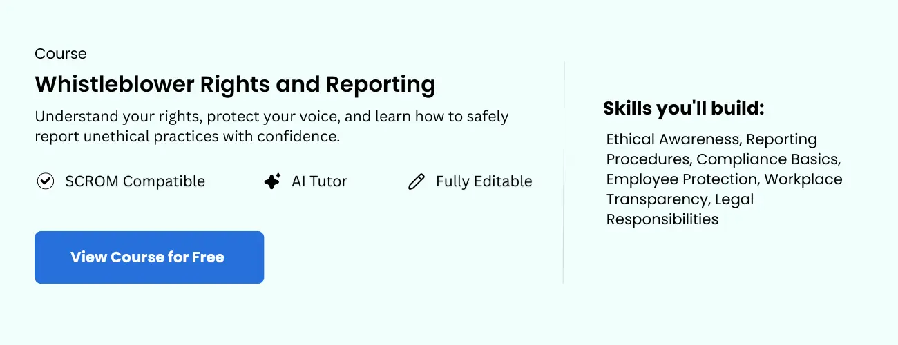 Whistleblower training course